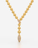 Beaded Lariat Necklace with Crystal Drop Pendant