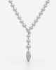 Beaded Lariat Necklace with Crystal Drop Pendant