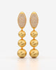 Cascading Sphere Drop Earrings with Pavé Crystals