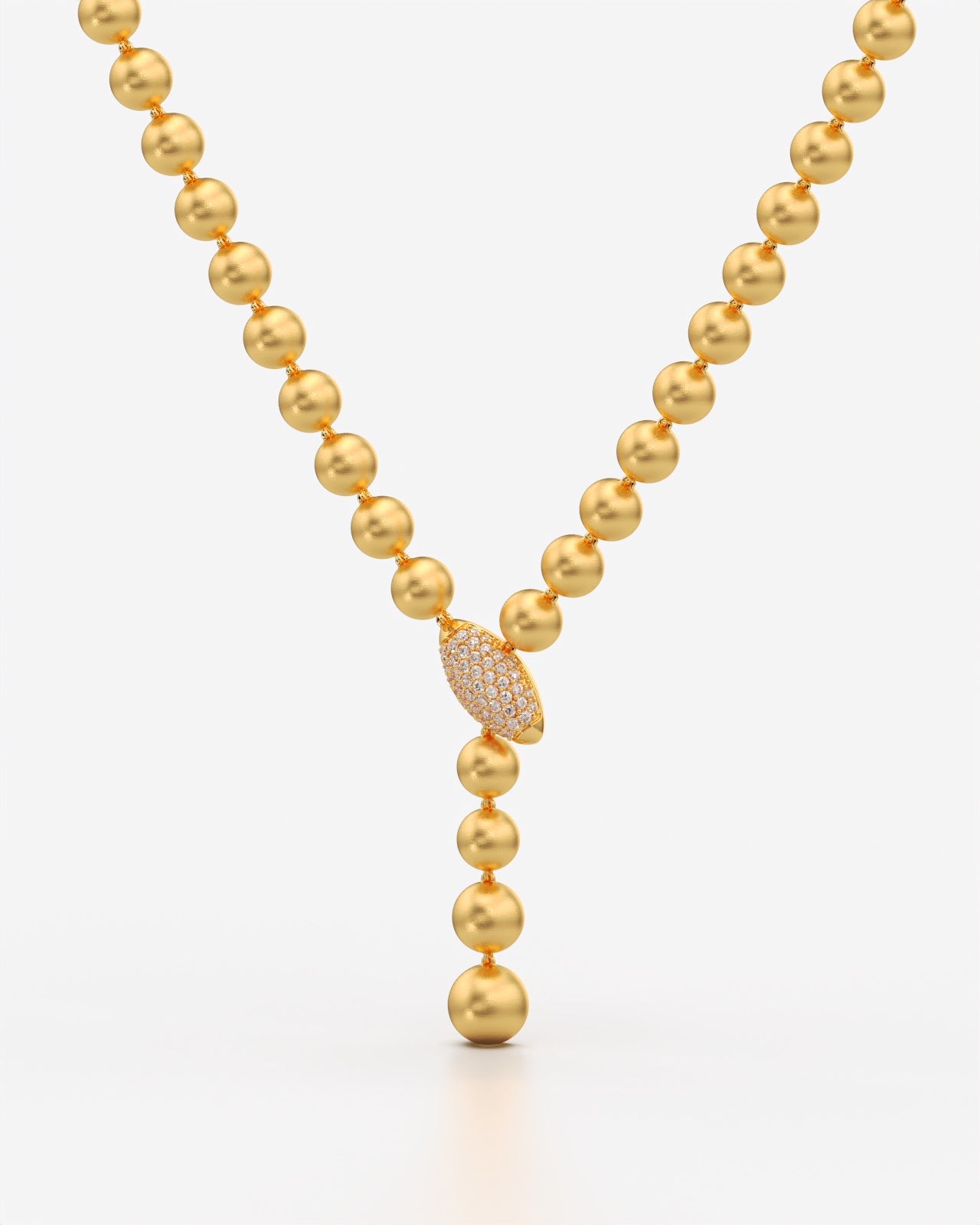 Luxe Beaded Y Necklace with Crystal Accent