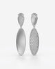 Asymmetric Oval Drop Earrings with Pavé Crystals