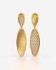 Asymmetric Oval Drop Earrings with Pavé Crystals