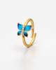 Enchanting Blue Butterfly Crystal Adjustable Ring