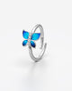 Enchanting Blue Butterfly Crystal Adjustable Ring
