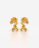 Cascading Floral Drop Earrings with Crystal Centers