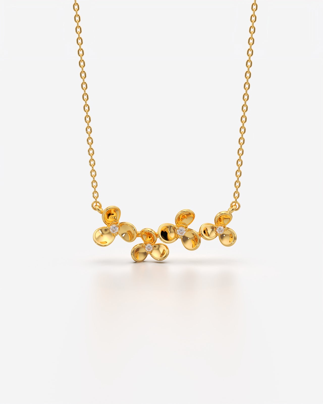 Delicate Floral Cluster Pendant Necklace