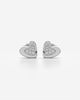 Sparkling Heart Stud Earrings with Pave Crystals