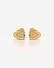 Sparkling Heart Stud Earrings with Pave Crystals