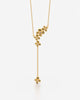 Cascading Floral Lariat Necklace with Crystal Centers