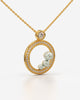 Pearl Trio Circle Pendant with Crystal Halo