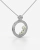 Pearl Trio Circle Pendant with Crystal Halo