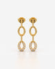 Linked Oval Drop Earrings with Pavé Stones