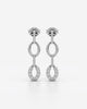 Linked Oval Drop Earrings with Pavé Stones