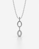 Dual Oval Link Crystal Pendant Necklace