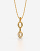 Dual Oval Link Crystal Pendant Necklace