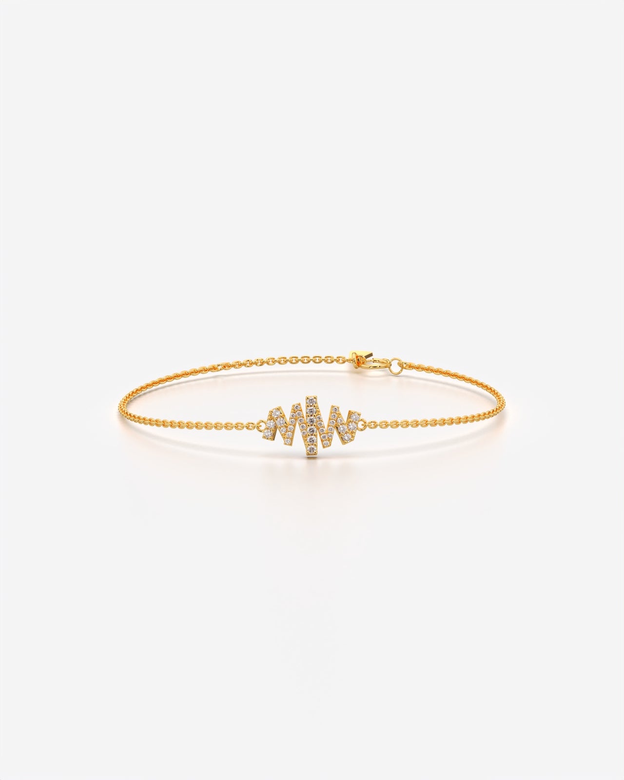 Sparkling Heartbeat Pulse Crystal Chain Bracelet