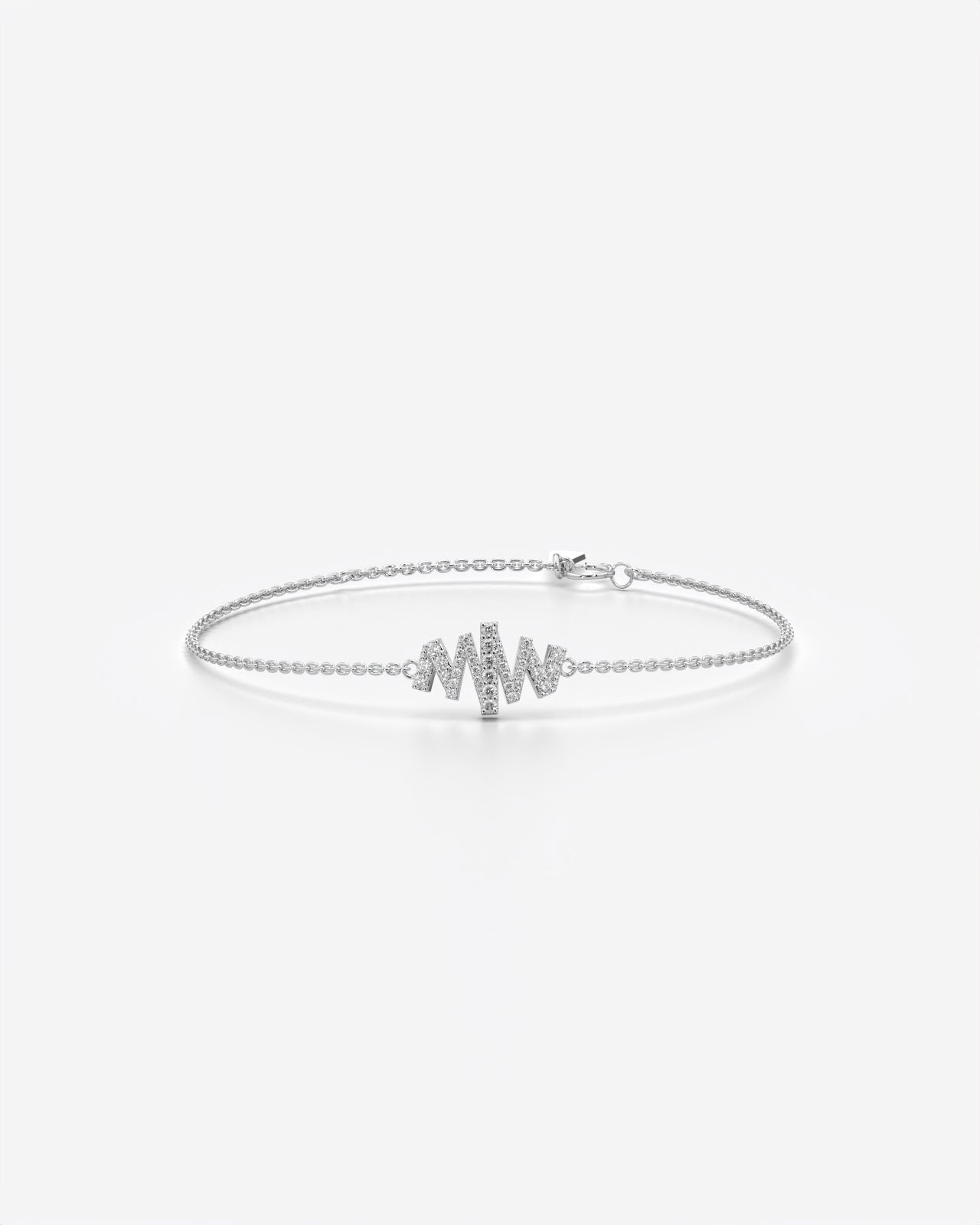Sparkling Heartbeat Pulse Crystal Chain Bracelet