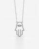 Hamsa Hand Evil Eye Crystal Pendant Necklace