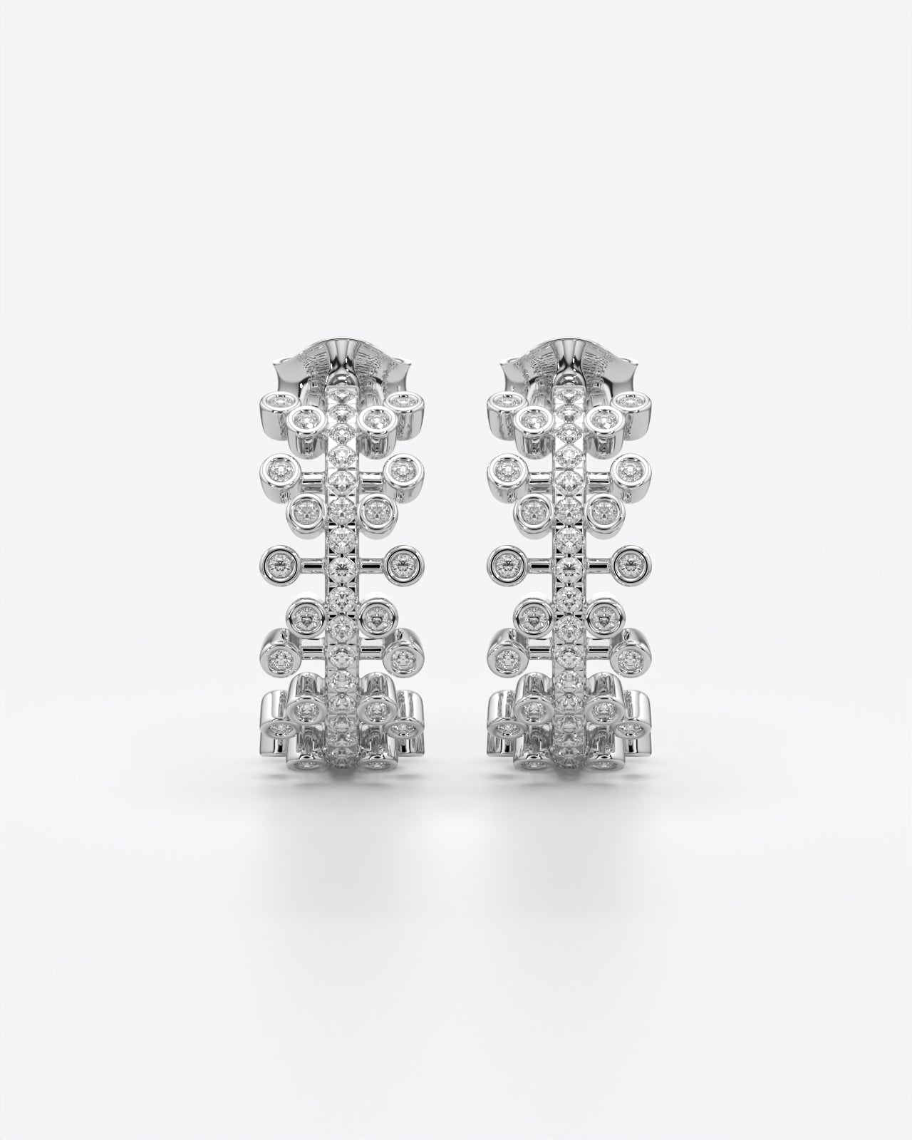 Sparkling Floral Cluster Hoop Earrings for Women