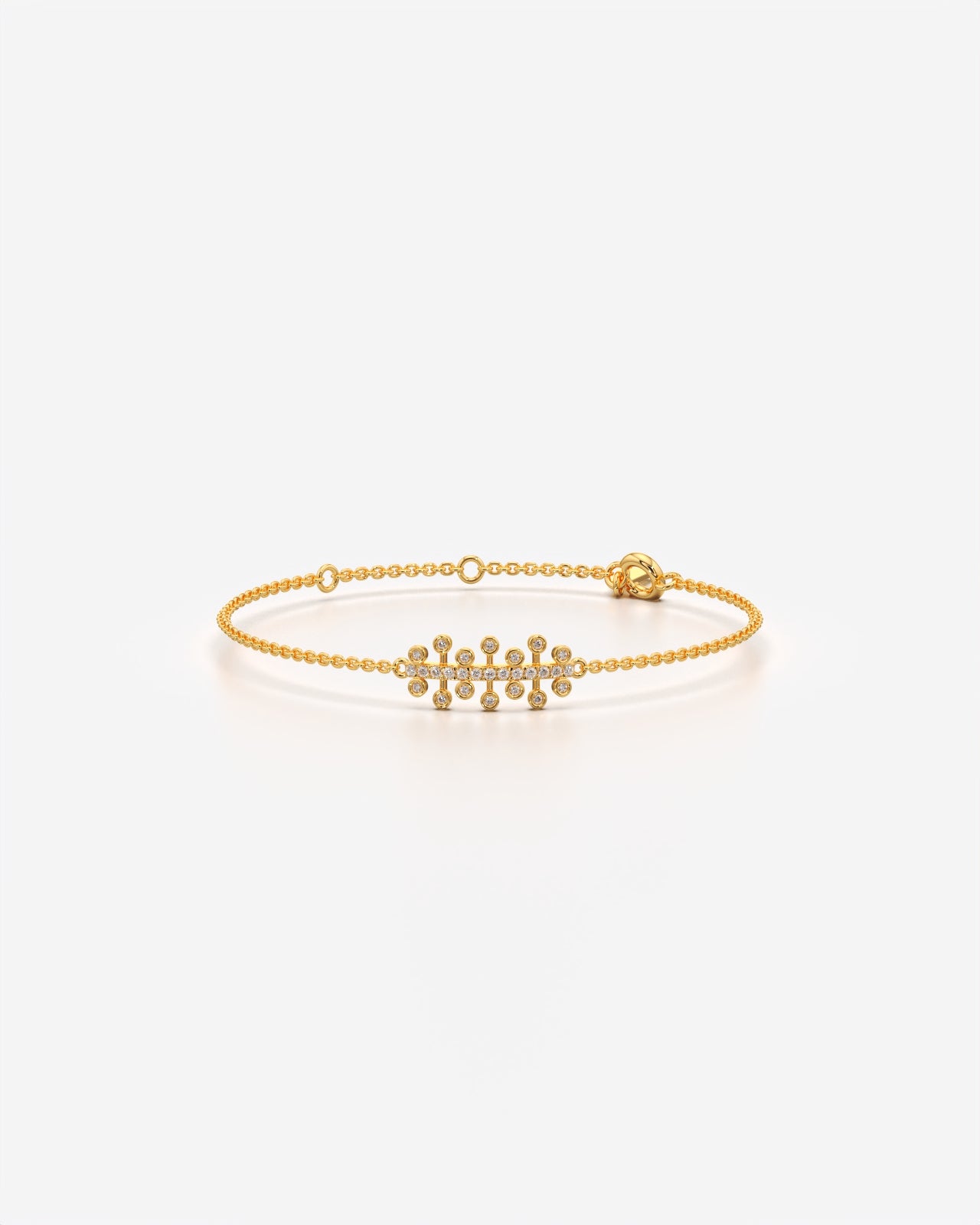 Sparkling Leaf Charm Delicate Chain Bracelet