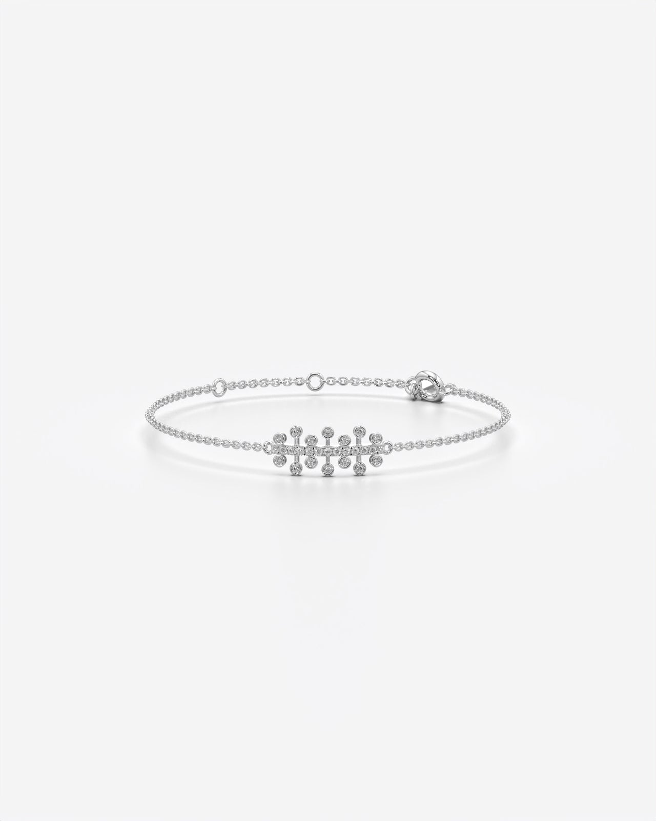 Sparkling Leaf Charm Delicate Chain Bracelet