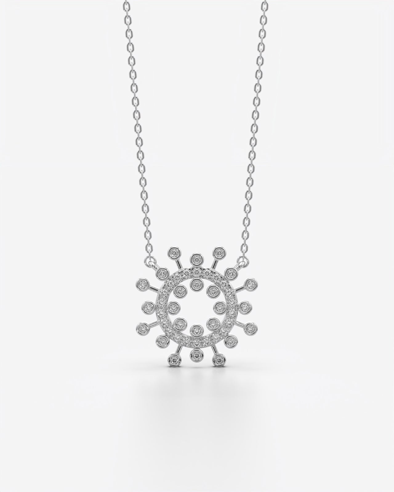 Radiant Sunburst Crystal Pendant Necklace for Her