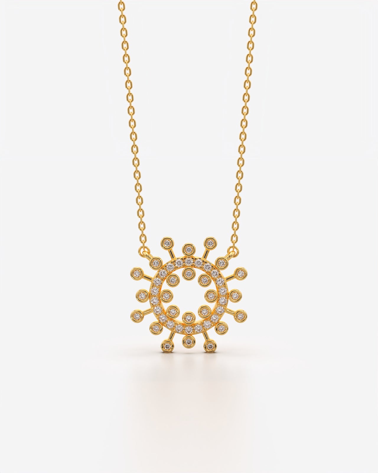 Radiant Sunburst Crystal Pendant Necklace for Her