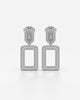 Geometric Frame Drop Earrings with Crystals