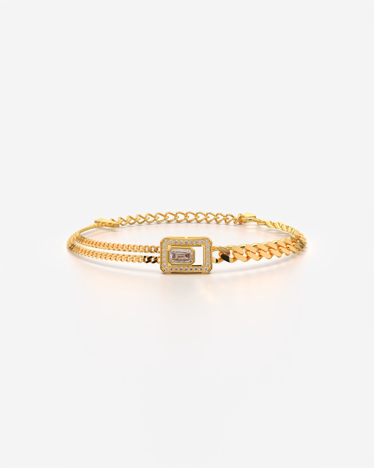 Luxe Chain Bracelet with Crystal Centerpiece
