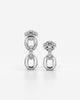 Linked Oval Drop Earrings with Crystals