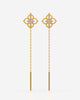 Open Flower Long Threader Earrings