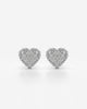 Pave Heart Stud Earrings
