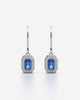 Blue Emerald Cut Drop Earrings