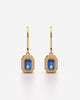 Blue Emerald Cut Drop Earrings