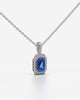 Blue Emerald Cut Pendant