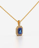 Blue Emerald Cut Pendant