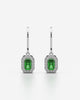 Green Emerald Cut Drop Earrings