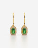 Green Emerald Cut Drop Earrings