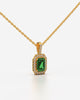 Green Emerald Cut Pendant