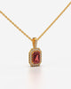 Red Emerald Cut Pendant