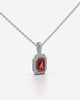 Red Emerald Cut Pendant