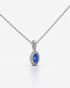 Blue Oval Halo Drop Pendant