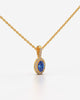 Blue Oval Halo Drop Pendant