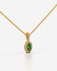 Green Oval Halo Drop Pendant
