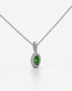 Green Oval Halo Drop Pendant