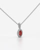 Red Oval Halo Drop Pendant