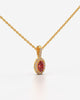 Red Oval Halo Drop Pendant