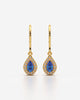 Blue Pear Halo Drop Earrings