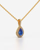 Blue Pear Halo Drop Pendant