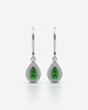 Green Pear Halo Drop Earrings
